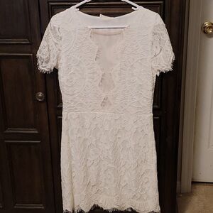 Elegant White Lace Mini Dress